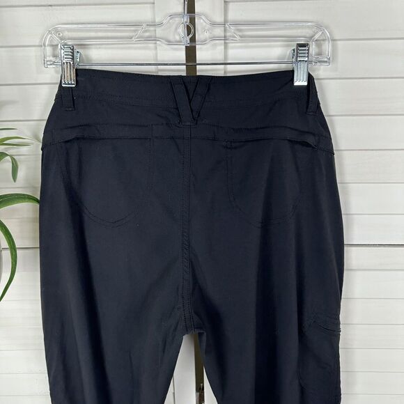 Eddie Bauer Black Travex Hiking Pants 8 Outdoor Nylon Stretch Zip‎ Pockets - Picture 5 of 9